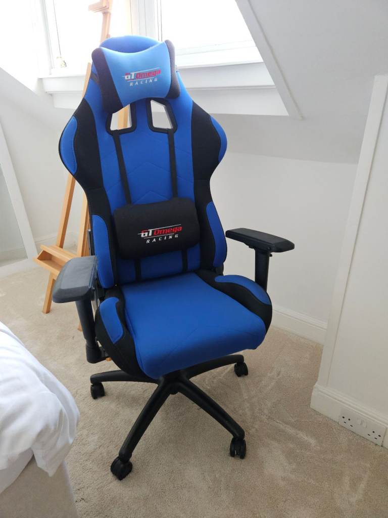 image for Gt Omega Pro Series Racing Chair Blue Fabric