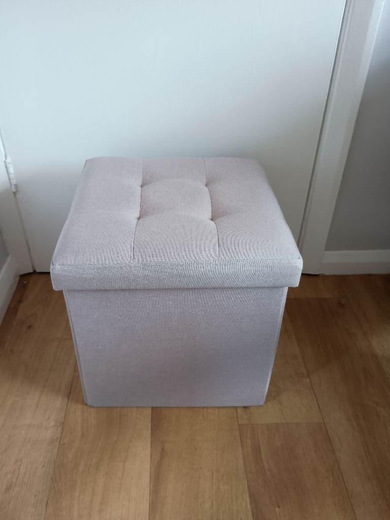 Fabric Storage Ottoman Stool 