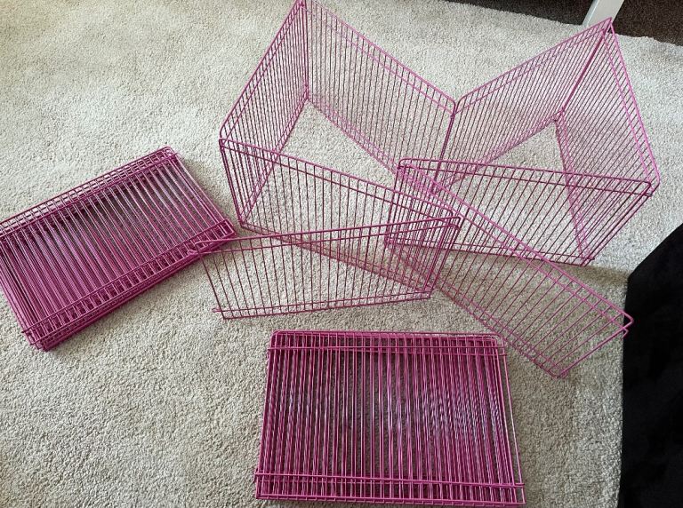 Hamster wire playpens pink x 3