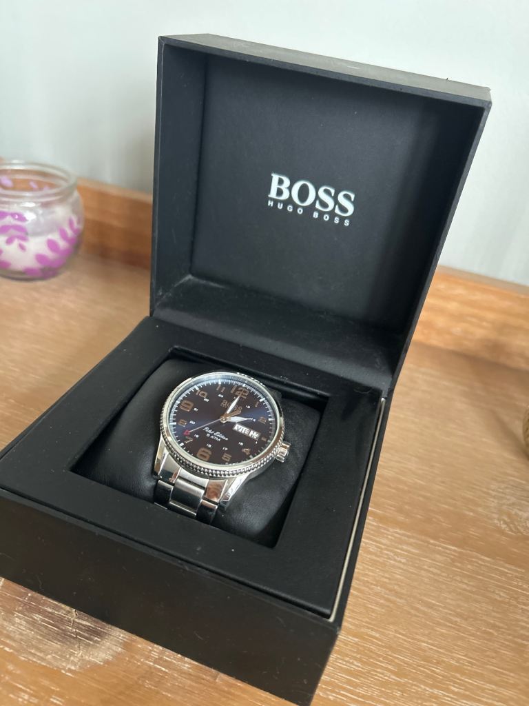 BOSS Hugo Boss Watch - Silver Strap, Dark Blue Dial