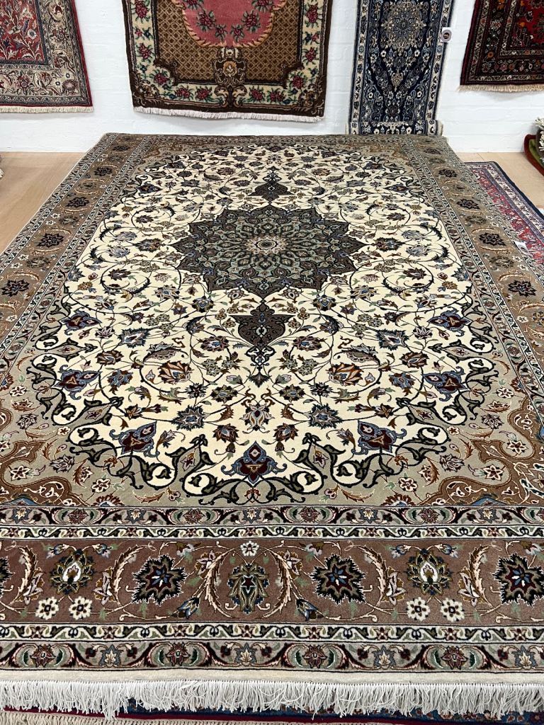 Persian Tabriz rug with silk