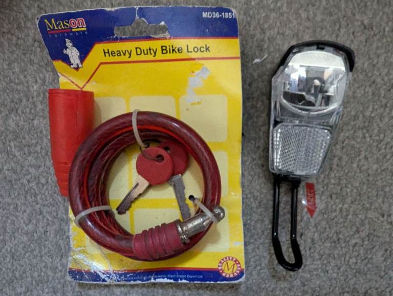 Bicycle Lock & Bike Front Light