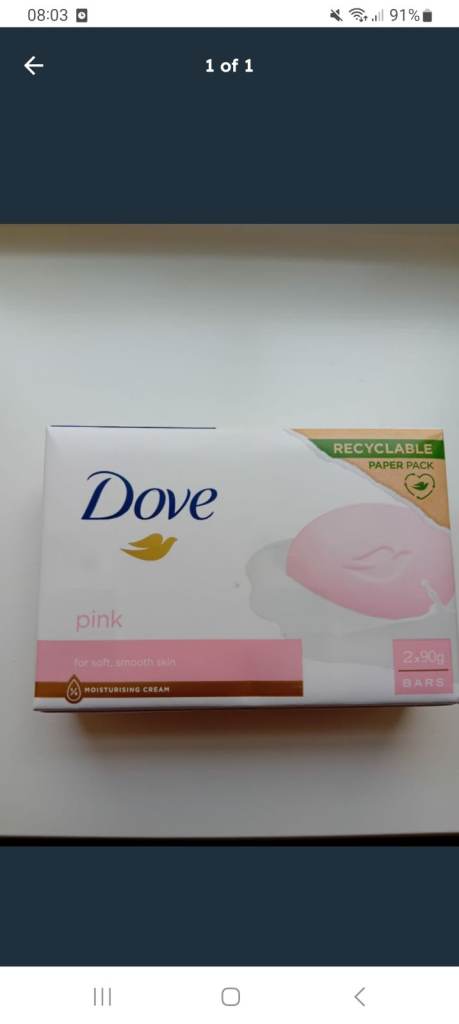 Dove Pink Beauty Bar (2 x 90g). New. 