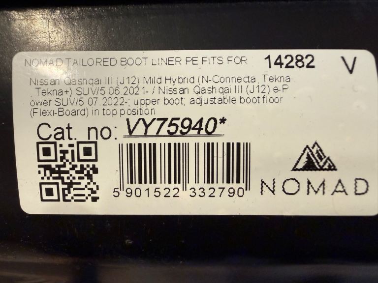 BOOT LINER for Nissan Quahqui (2021+)