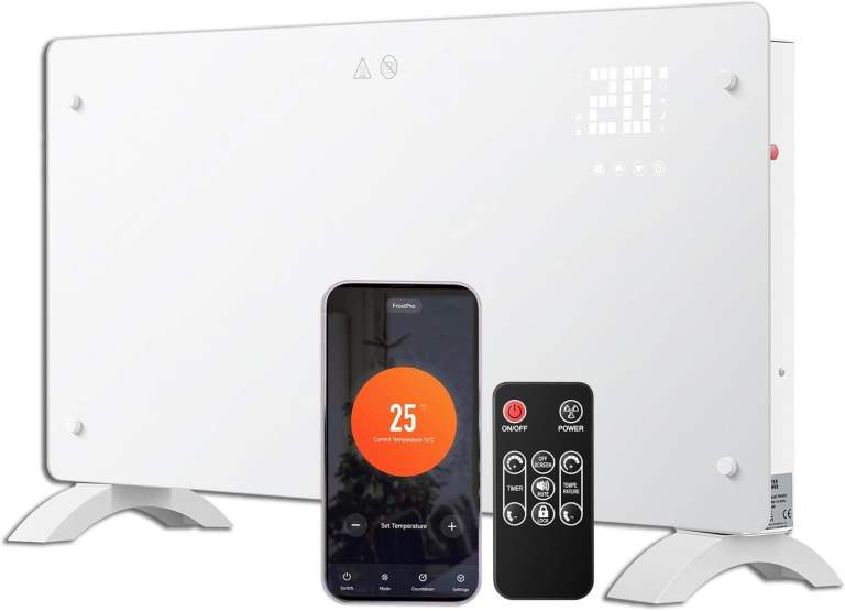 White Electric Panel Heater with Remote and App Control