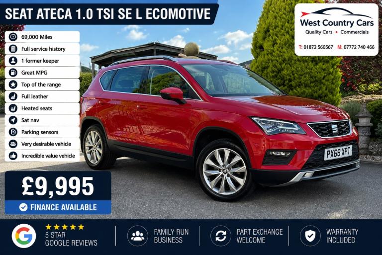 2018 SEAT Ateca 1.0 TSI SE L [EZ] 5dr HATCHBACK Petrol Manual