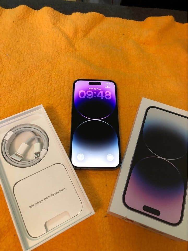 New condition iPhone 14 Pro purple 128gb unlocked in box