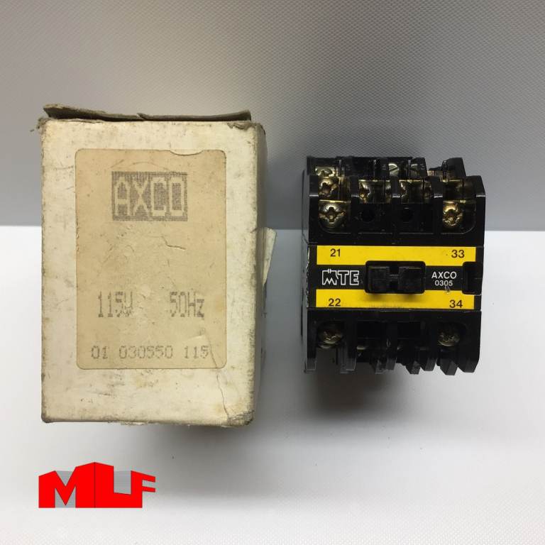 MTE AXC0 Contactor, 3 Pole plus 2 x N/O & 1 x N/C Auxiliary. 115v coil. 01_030550_115. ML Furnaces
