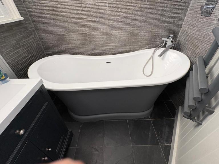 Modern Grey Freestanding Bathtub - mixer tap not included - Good Condition