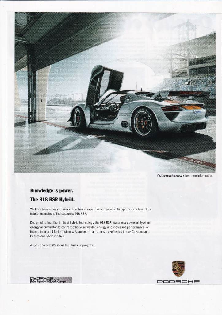 A Rare Original Magazine Advertisement Of A Porsche Car