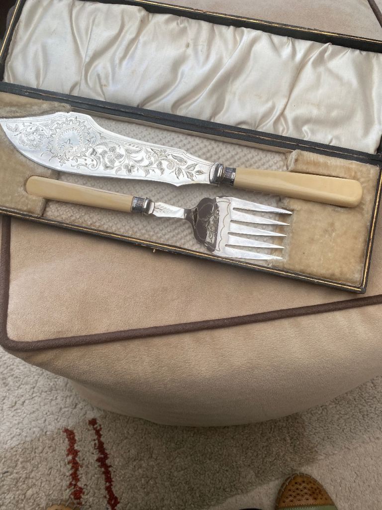 Antique fish servers