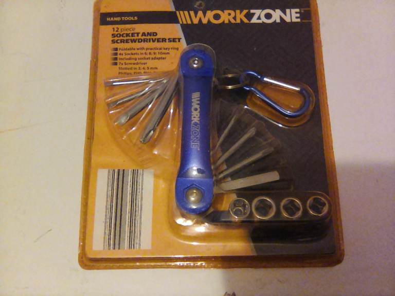 Work zone 12 piece screwdriver and socket set 