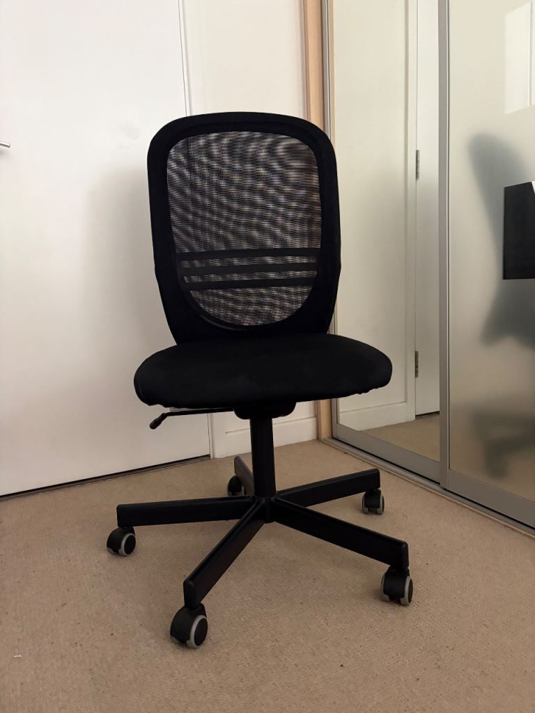 IKEA FLINTAN Office Chair – Black Fabric & Mesh
