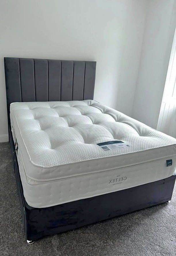 🚚Brand New Stunning & Modern 4ft6 Luxury Double Divan Bed With Mattress ~ Quick & Free Delivery🚛