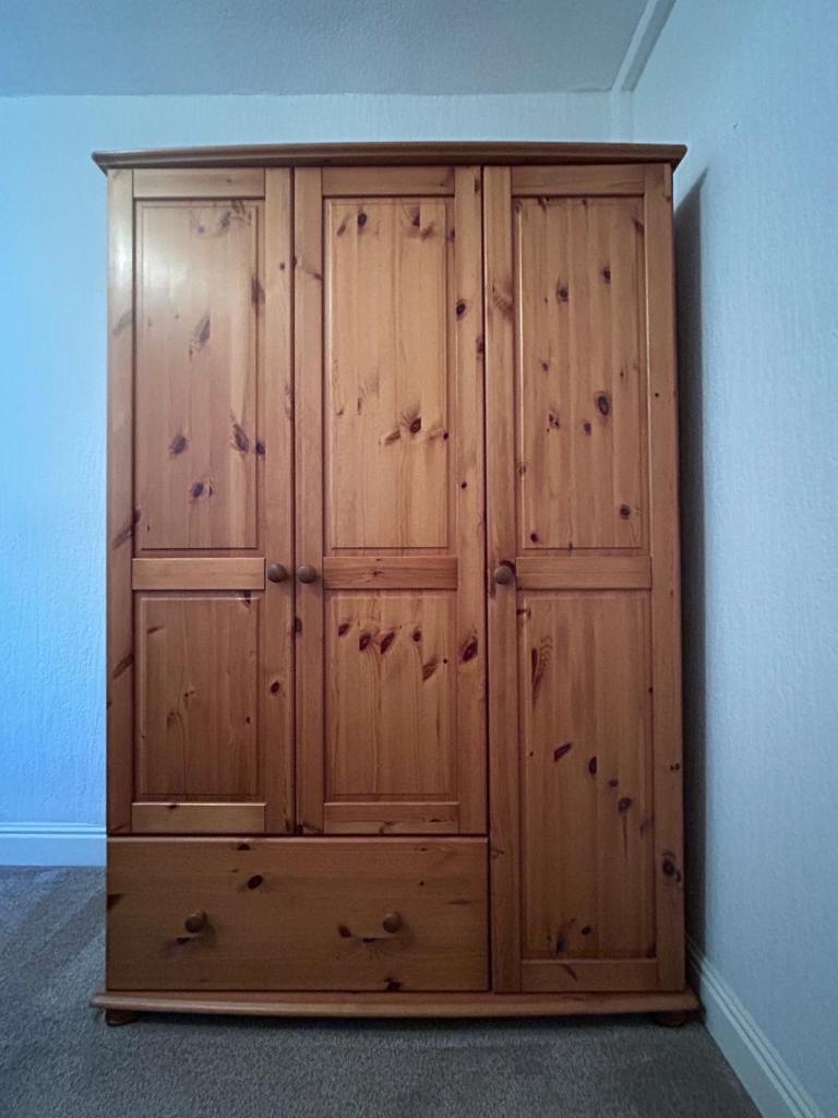 3 Door Pine Wardrobe  