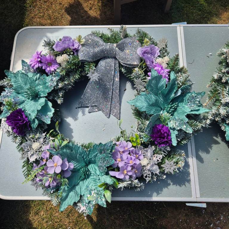 Purple & Turquoise Wreath