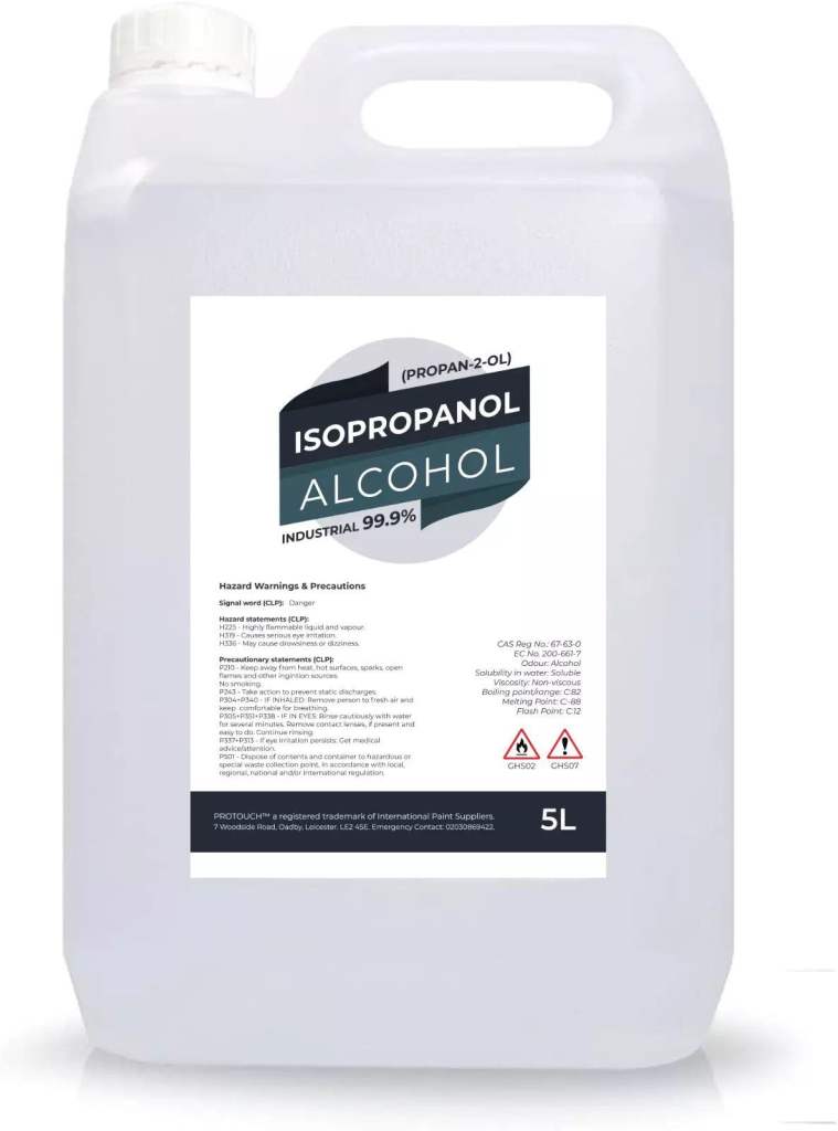 99.9% pure ISOPROPYL ALCOHOL 5 Litre 