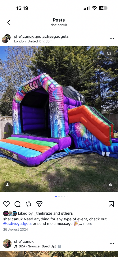 Disco dome bouncy castle 