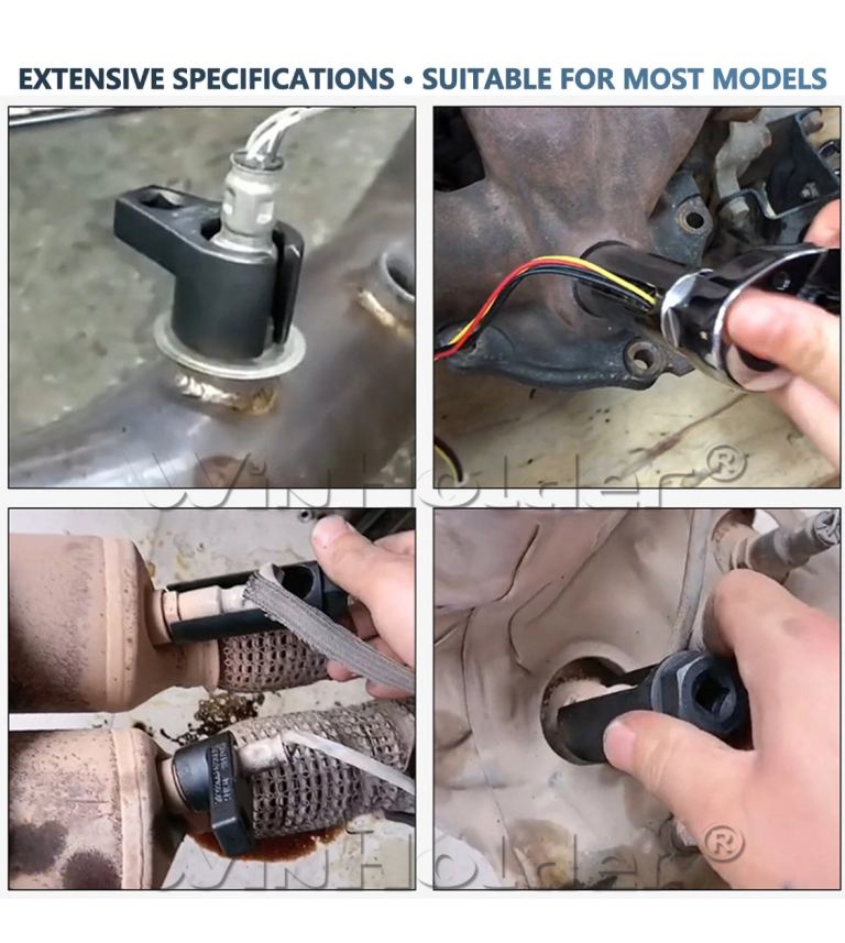 7PC OXYGEN LAMBDA SENSOR SOCKET REMOVAL SET TOOL KIT ENGINE 22/27/29MM w/Case