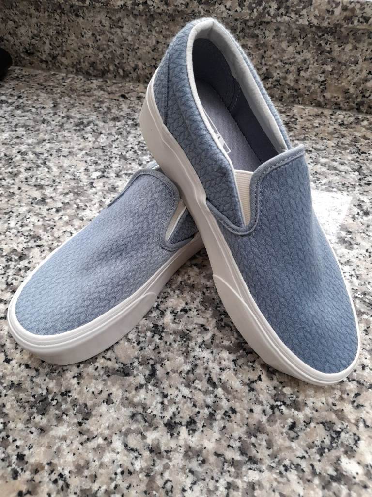 UK 6.5 EUR 40 VANS Ashley platform knit pattern slip-on sneakers