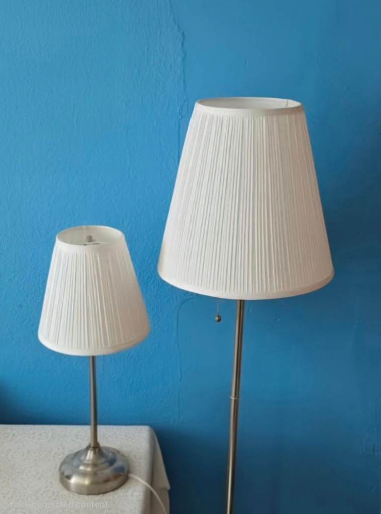 Arstid Floor Standing + Table Lamp White - Like New 