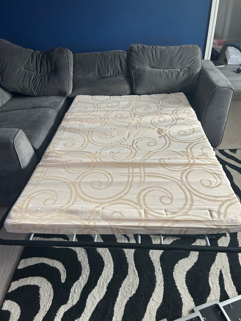 Grey corner sofa bed