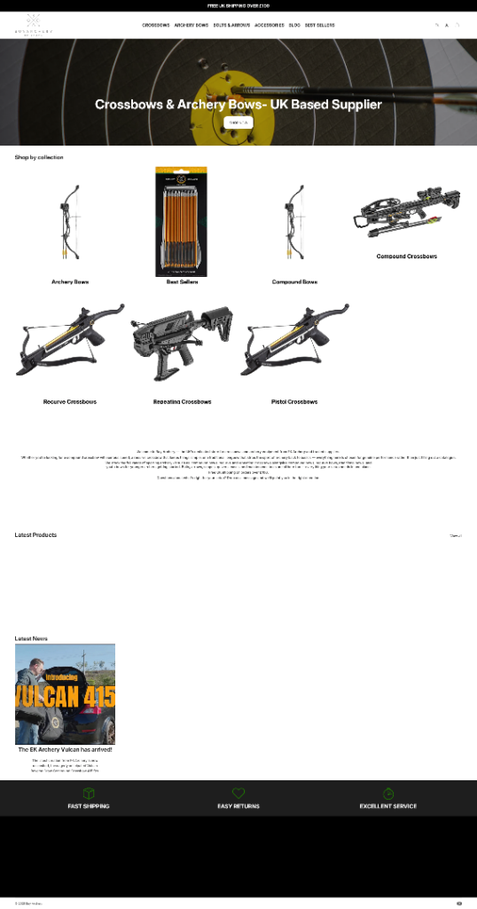 Online Archery Store For Sale