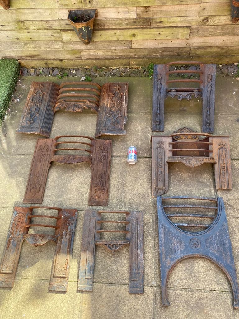 Reclaimed cast iron fireplace hob grate fronts 