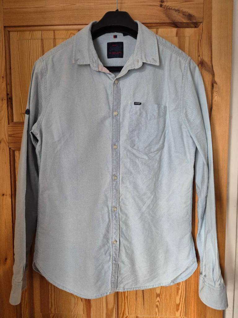 Mens Superdry Blue Denim Shirt – Large