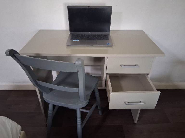 Sturdy Grey Desk (with chair)