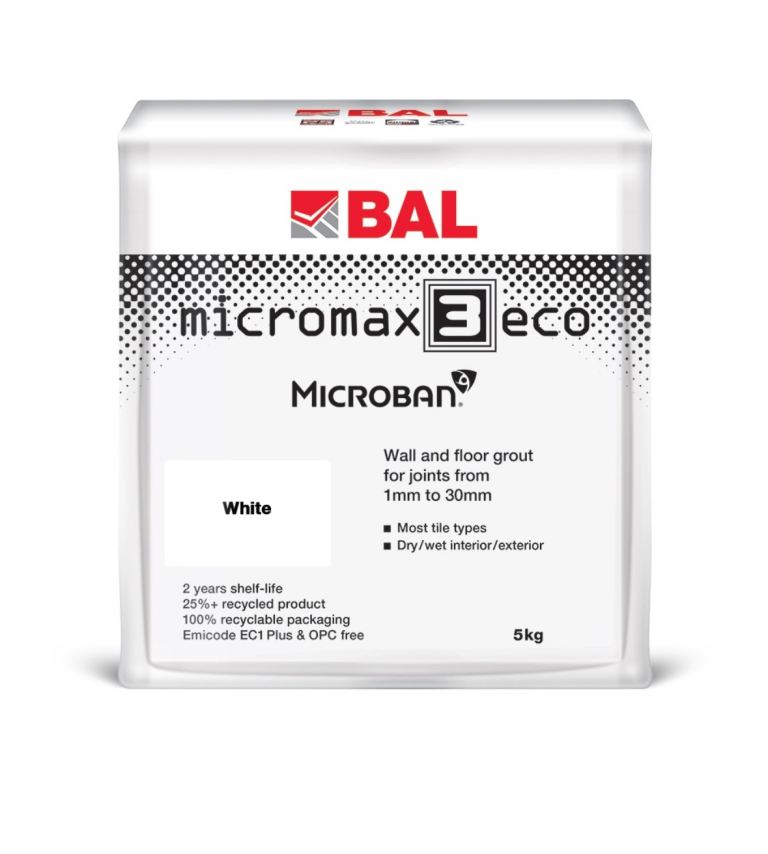 5kg Tile Grout BAL Micromax3 ECO Wall and Floor White