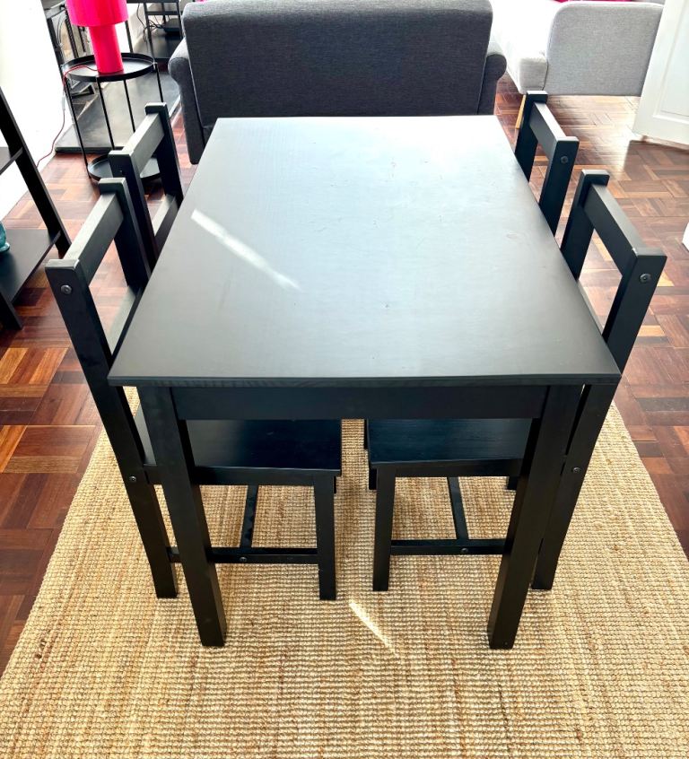 Black Dining Table and Four Chairs (Very Good Condition) | in Milford ...