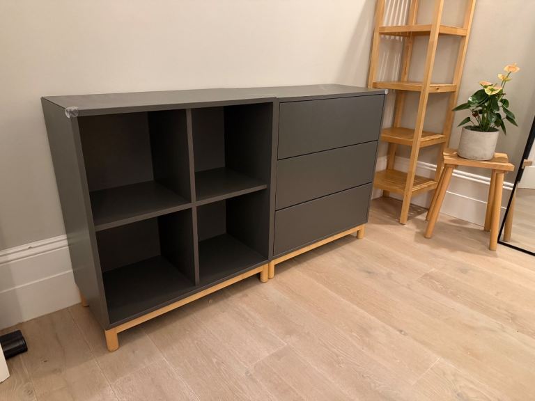 Grey Chest of Drawers with Shelving Unit – As Good As New