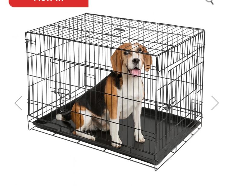 Medium dog crate with tray Grey 