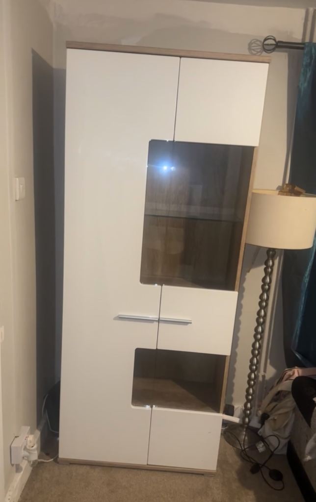 High Gloss Tall Display Cabinet