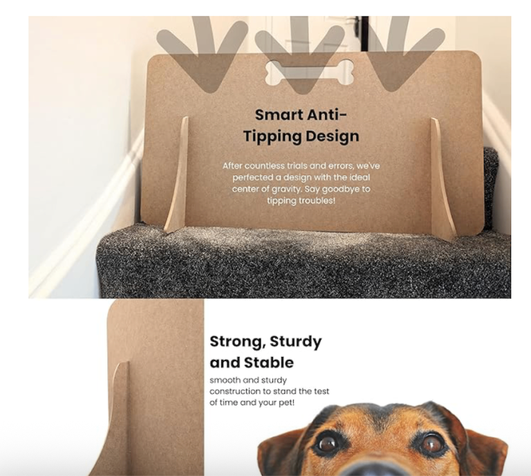 No Drill Dog Stopper for Stairs and Hallways