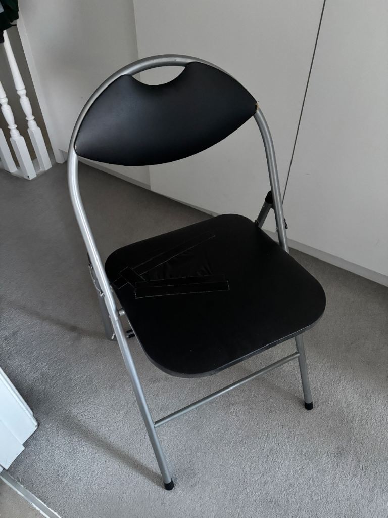 FREE folding chair (damaged seat, taped)