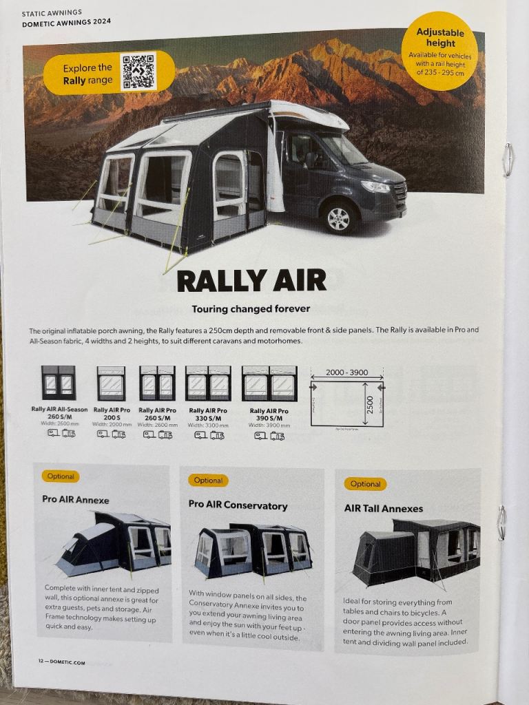 Dometic Inflatable awning for Motor Home or Caravay