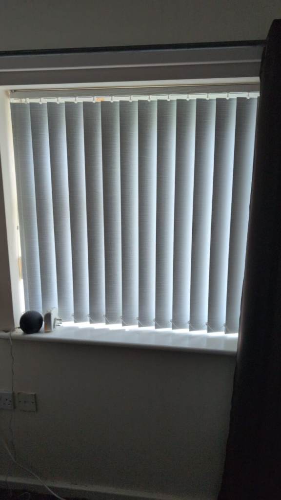 Bedroom window vertical blinds x 2