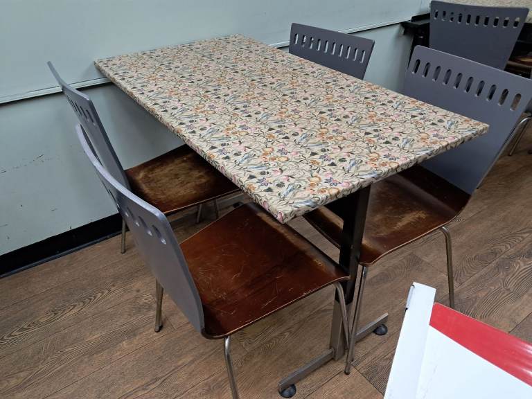 Catering table and bistro style chairs