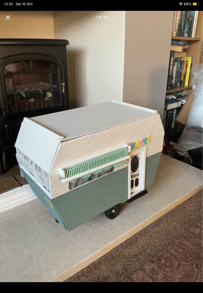 One of a kind dolls house caravan