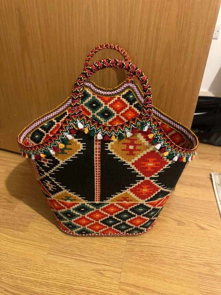 Multicoloured Fabric Handbag with Pattern – New