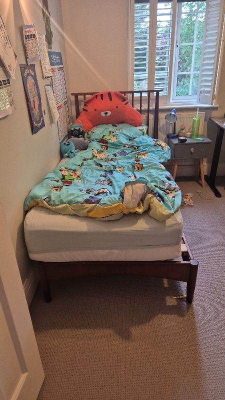 Free single bed walnut