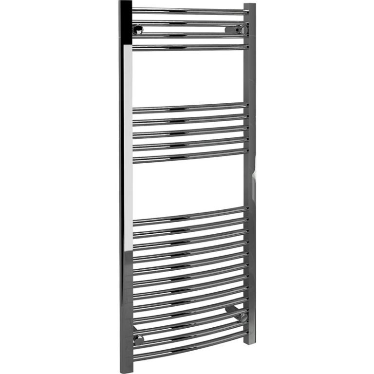 KUDOX 750 x 600mm CHROME CURVED HEATED TOWEL RADIATORS FREE LOCAL DELIVERY