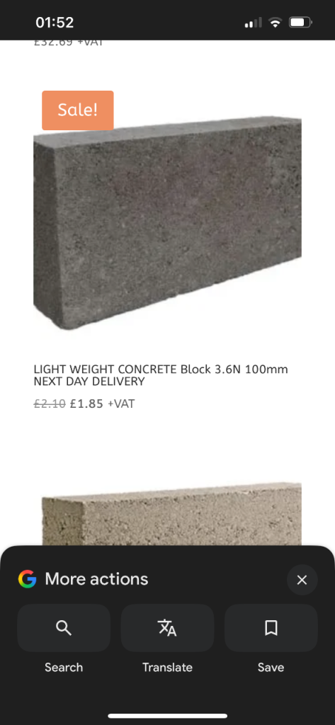 New Light Weight Concrete Blocks - 3.6N, 100mm Thickness