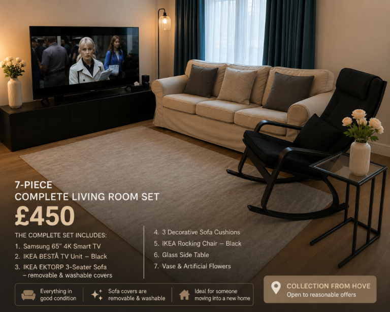 Complete Living Room Set – Samsung 65” TV + IKEA Furniture – £450
