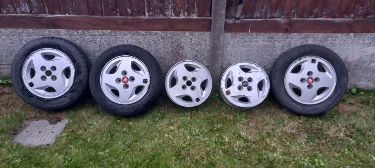 Fiat uno ie turbo mk2 alloy wheels x 5 genuine 