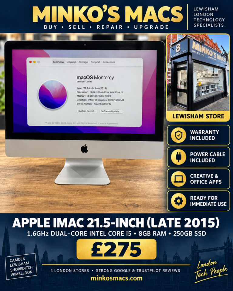 Apple iMac 21.5in Late 2015 i5 8GB 250GB SSD Computer Warranty