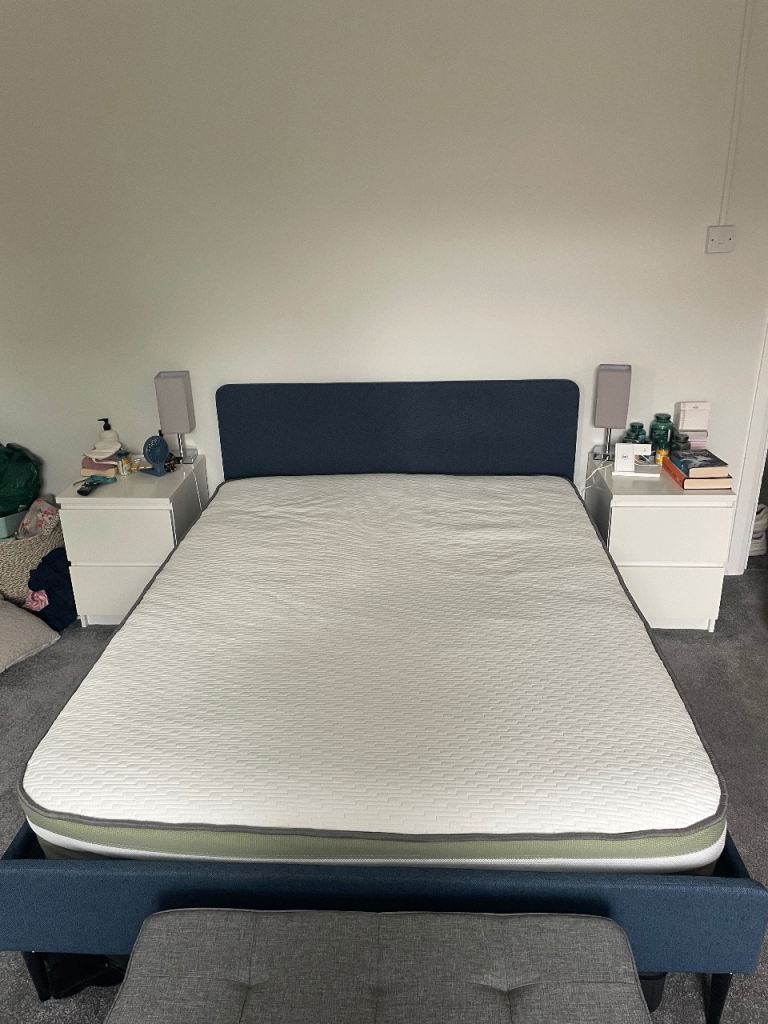 Double bed frame and Silent Night Double Mattress 