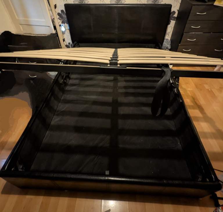 Good working order double ottoman bed frame